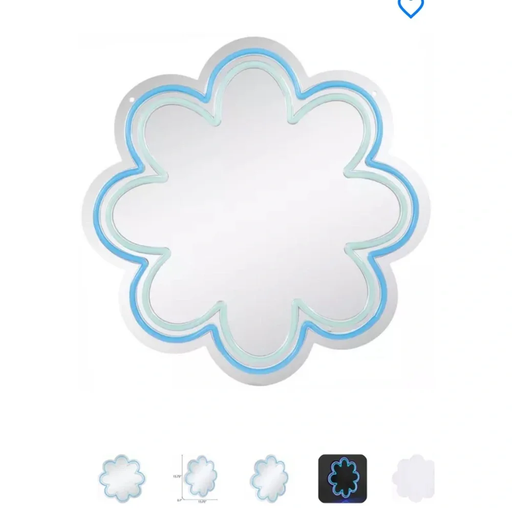 Blue and Silver Flower Wall Mirror